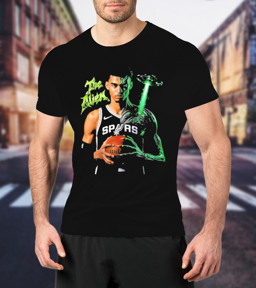Wembanyama Spurs The Alien UFO NBA Player T-Shirt
