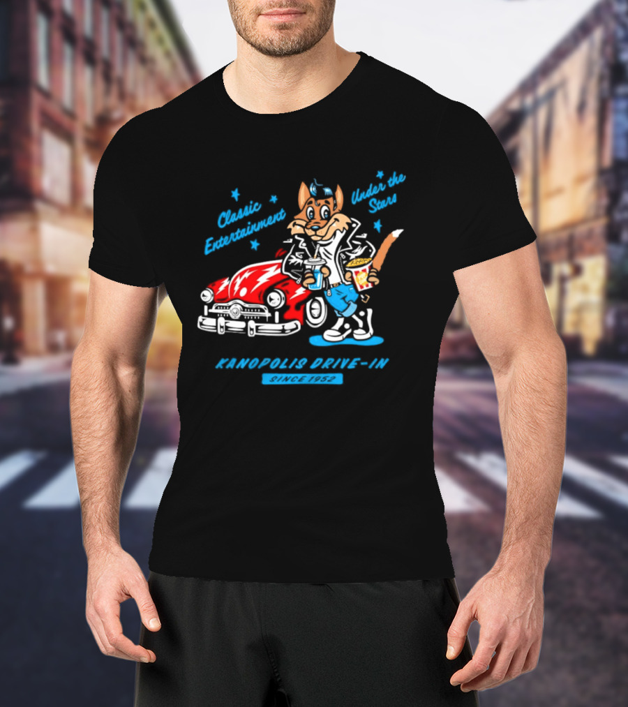 Kanopolis Drive In Wolf Classic Entertainment Under The Stars Since 1952 T-Shirt