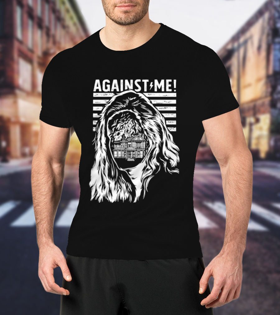 Against Me Punk Rock Gorilla Silhouette Stripes T-Shirt