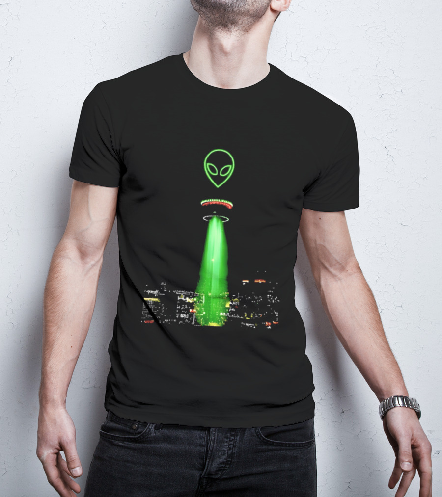 Alien Victor Wembanyama San Antonio Spurs Tower Of The Americas City Night Sky T-Shirt