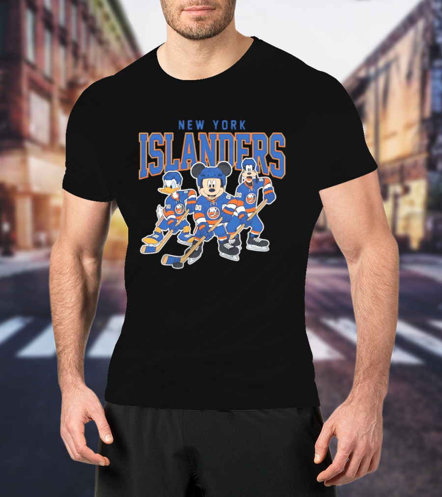 New York Islanders NHL Hockey 2026 Disney Mickey Donald Goofy T-Shirt