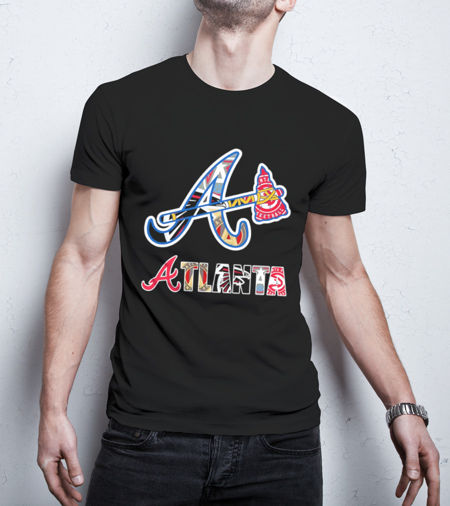 ATL Braves Falcons Hawks United Atlanta Major Sports Team Mashup T-Shirt