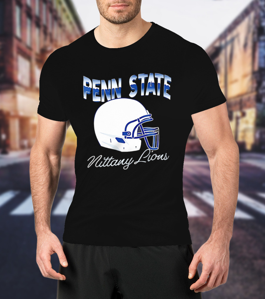 Penn State Nittany Lions Air Brush Helmet Dyme Lyfe Mens T-Shirt