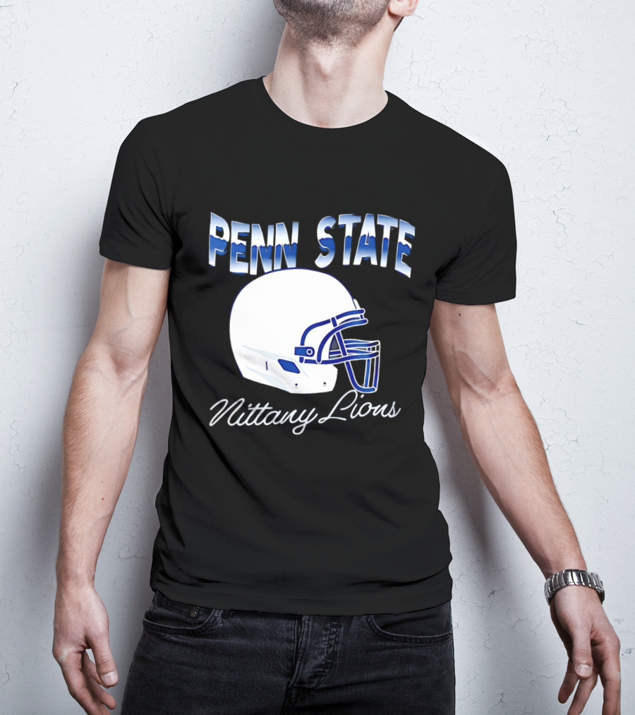 Penn State Nittany Lions Air Brush Helmet Dyme Lyfe Mens T-Shirt