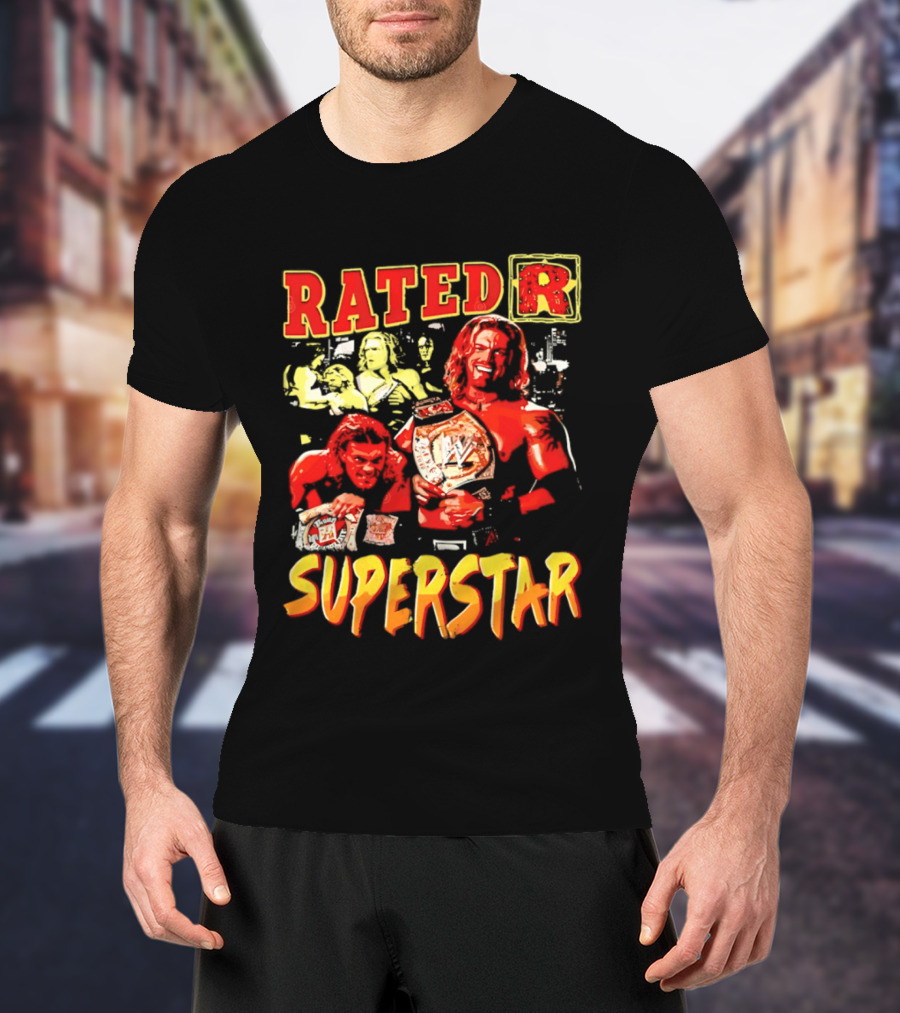 Rated R Superstar WWE Champion Edge Title Belt Wrestler T-Shirt