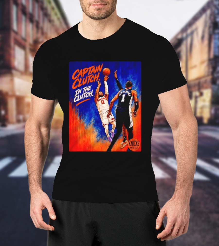 Captain Clutch Jalen Brunson Vs Victor Wembanyama Knicks Basketball Mexico T-Shirt