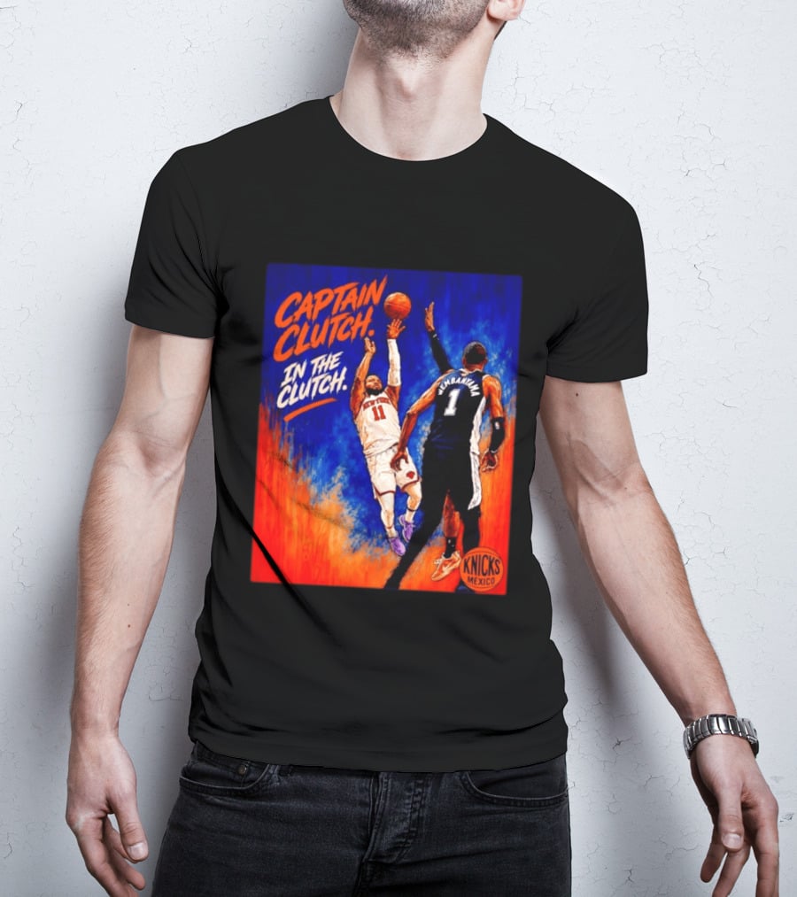Captain Clutch Jalen Brunson Vs Victor Wembanyama Knicks Basketball Mexico T-Shirt