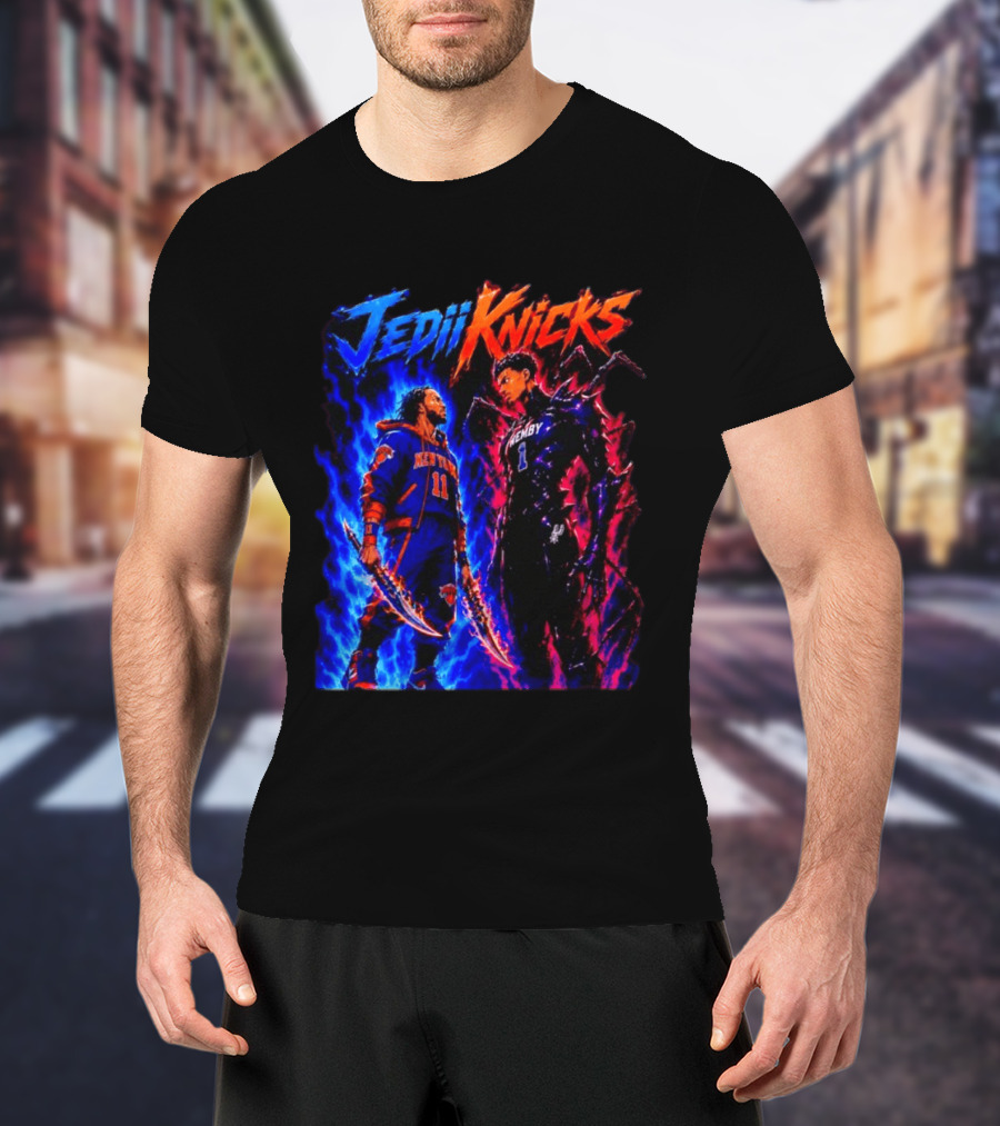 Jedi Knicks Jalen Brunson New York Knicks Vs Victor Wembanyama San Antonio Spurs Showdown T-Shirt