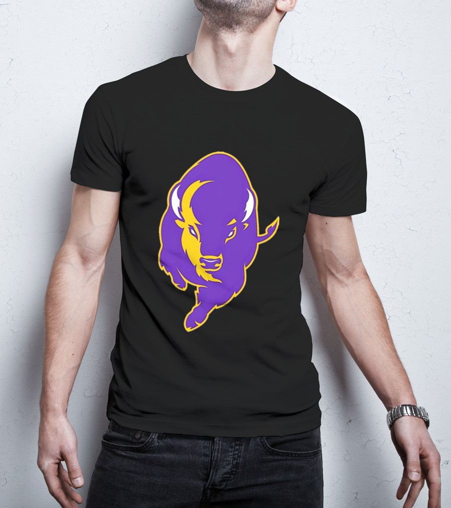 Lipscomb Bisons Purple And Yellow Charging Bison T-Shirt