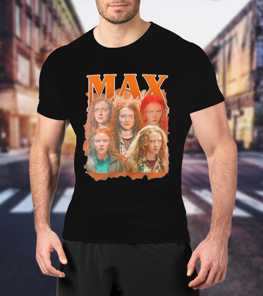 Max Mayfield Stranger Things Collage Orange Aesthetic T-Shirt