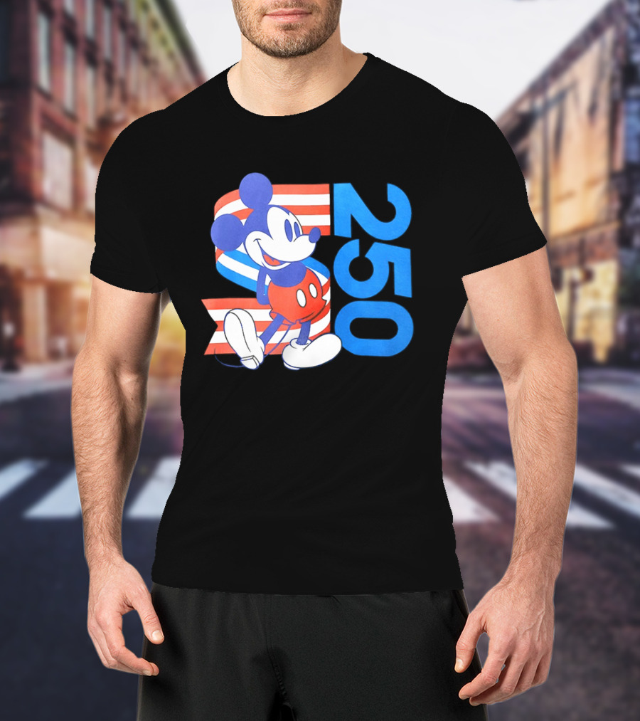 Mickey Mouse Disney 250 Celebration American Flag T-Shirt