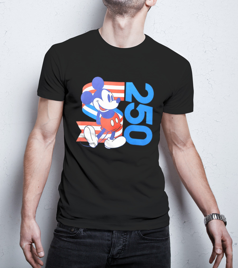 Mickey Mouse Disney 250 Celebration American Flag T-Shirt