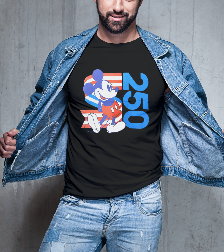 Mickey Mouse Disney 250 Celebration American Flag T-Shirt