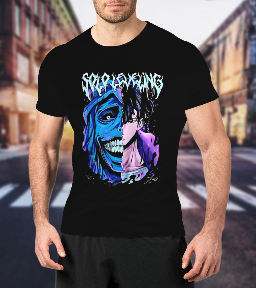 Solo Leveling Split Face Cotton Anime T-Shirt