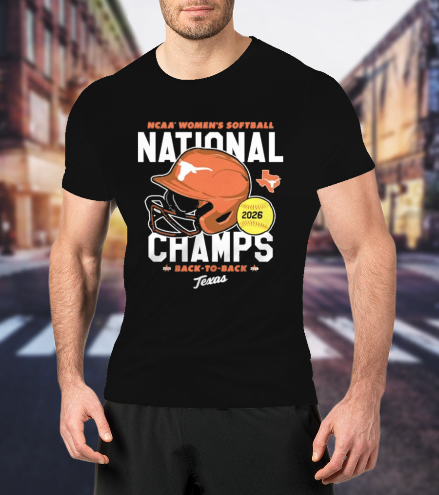 Texas Longhorns 2026 NCAA Women's Softball National Champs Back To Back Team T-Shirt