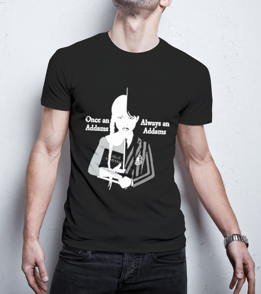 Wednesday Addams Split Face Once An Addams Always An Addams T-Shirt