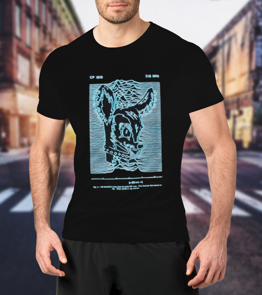 Allaround Risk CP 1919 318 MHz Blue Neon Reindeer Ears And Collar T-Shirt