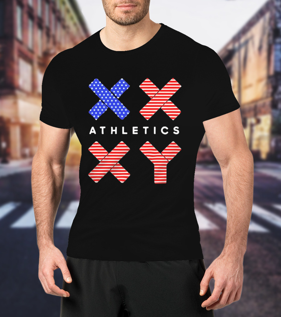 Athletics USA Flag Patterned XX XY T-Shirt