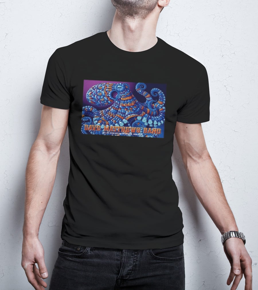 Dave Matthews Band Veterans United Home Loans Amphitheater June 6 2026 Virginia Beach Octopus T-Shirt