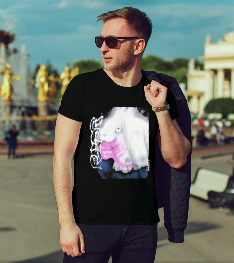 Flatspot Polar Rabbit With Pink Ribbon T-Shirt