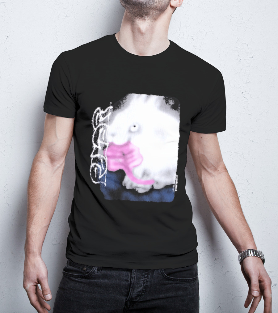 Flatspot Polar Rabbit With Pink Ribbon T-Shirt