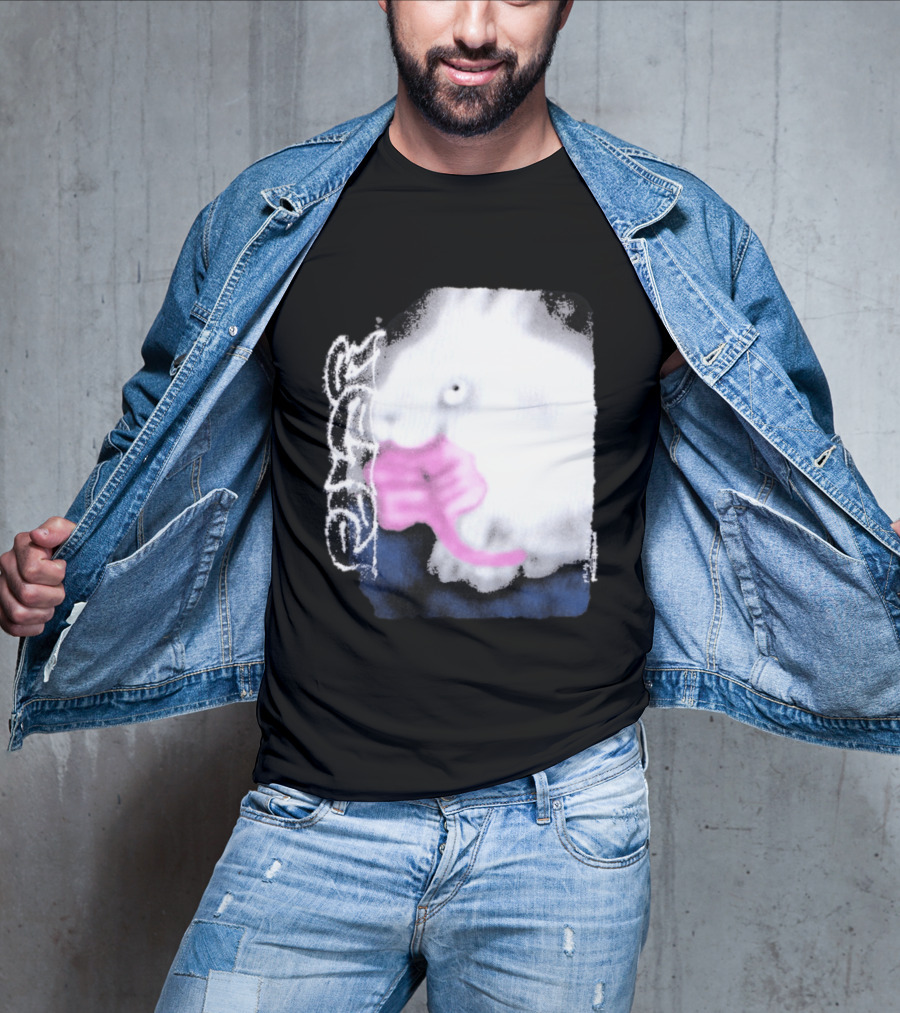 Flatspot Polar Rabbit With Pink Ribbon T-Shirt