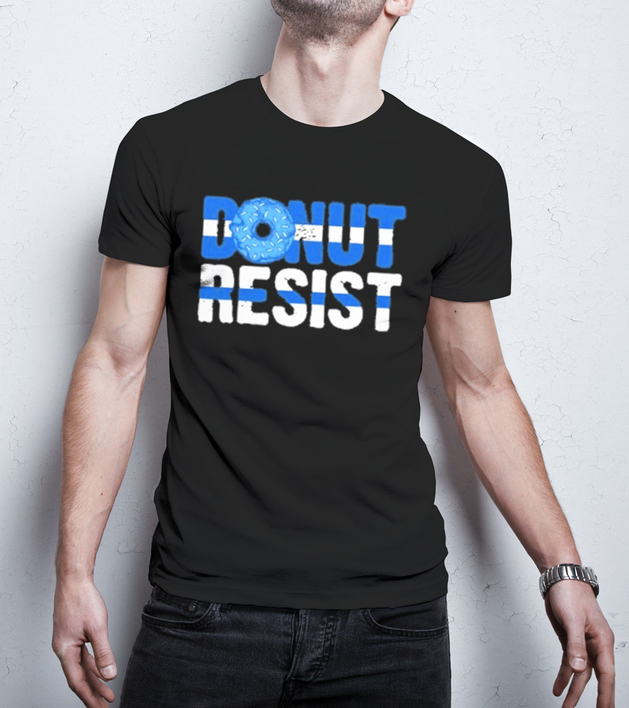 Donut Resist Police Officer Thin Blue Line Cop Policeman T-Shirt