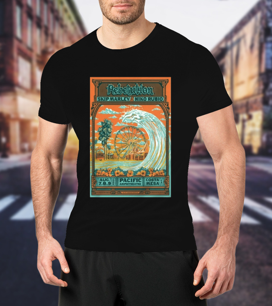 Rebelution Skip Marley Niko Rubio August 7 8 9 2026 Pacific Amphitheatre Costa Mesa T-Shirt