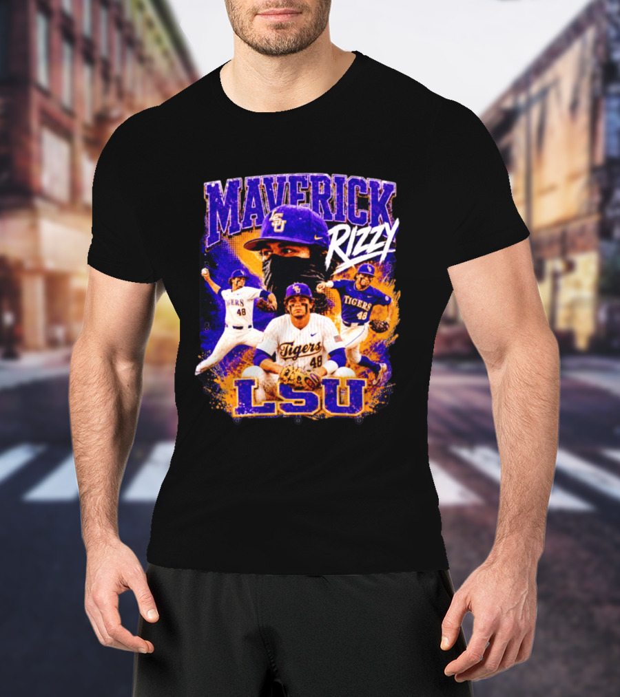 LSU Tigers Maverick Rizy Baseball Player Number 48 T-Shirt