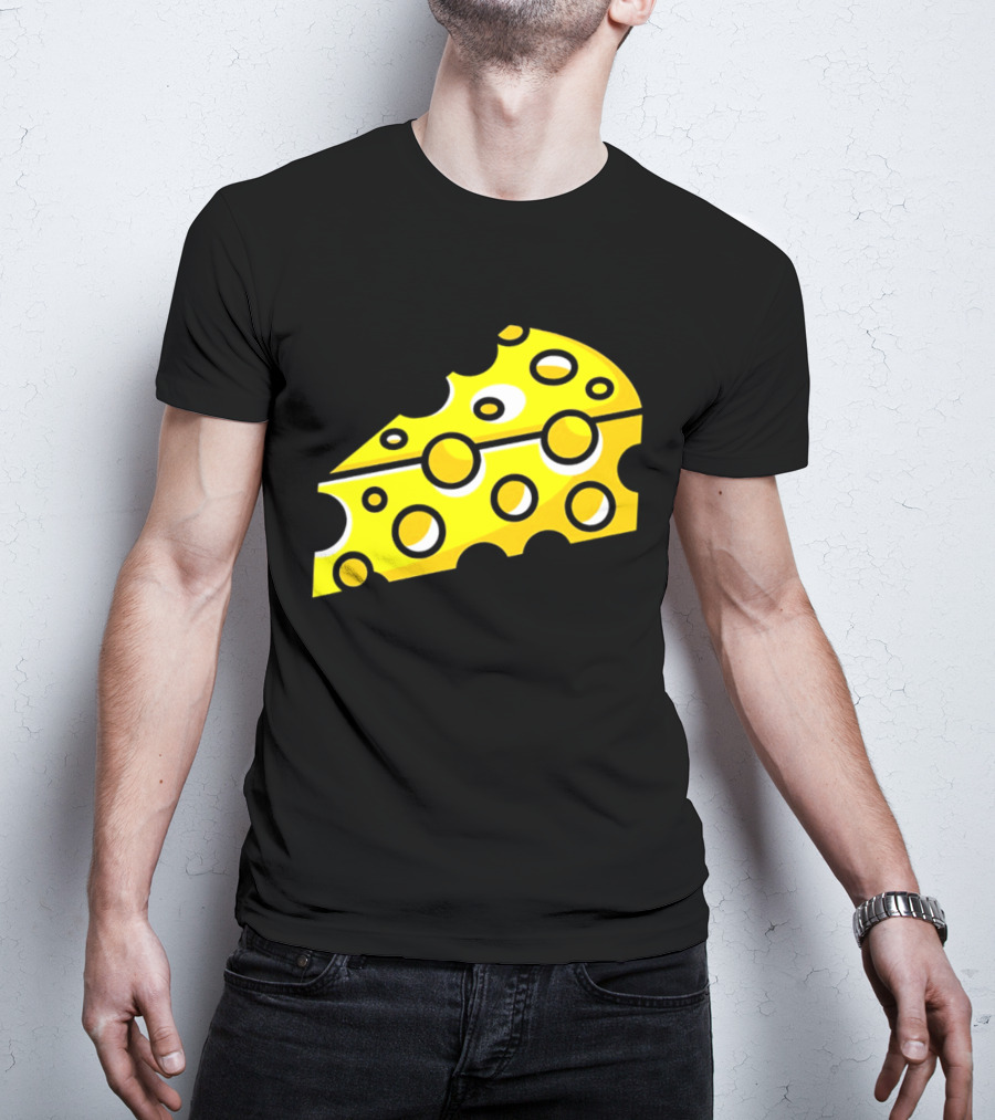 Swiss Cheese Hole Yellow Food Slice Dairy Snack Culinary T-Shirt