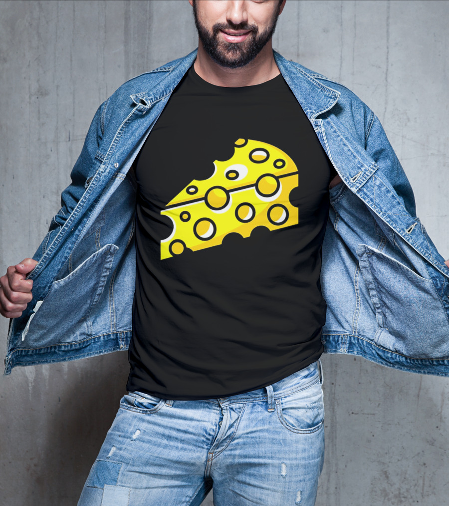 Swiss Cheese Hole Yellow Food Slice Dairy Snack Culinary T-Shirt