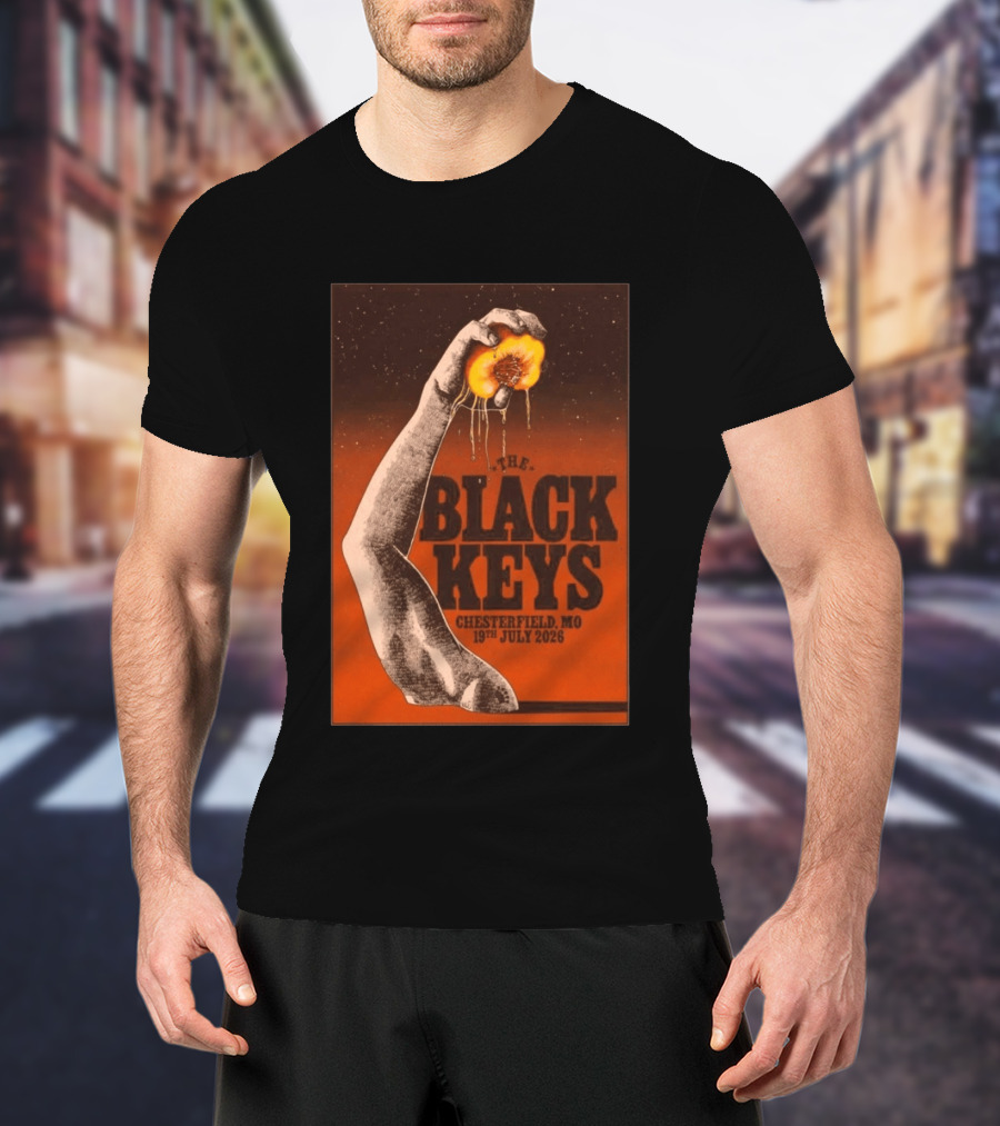 The Black Keys Chesterfield MO 19th July 2026 Hand Peach T-Shirt