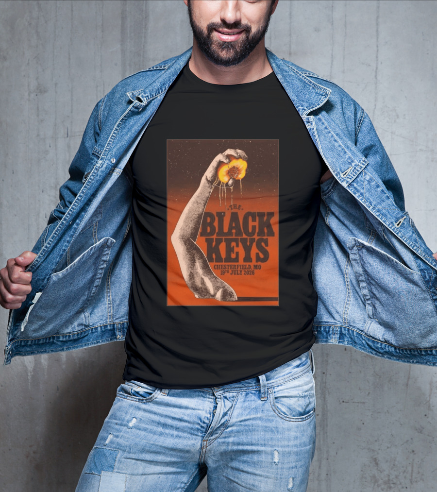The Black Keys Chesterfield MO 19th July 2026 Hand Peach T-Shirt