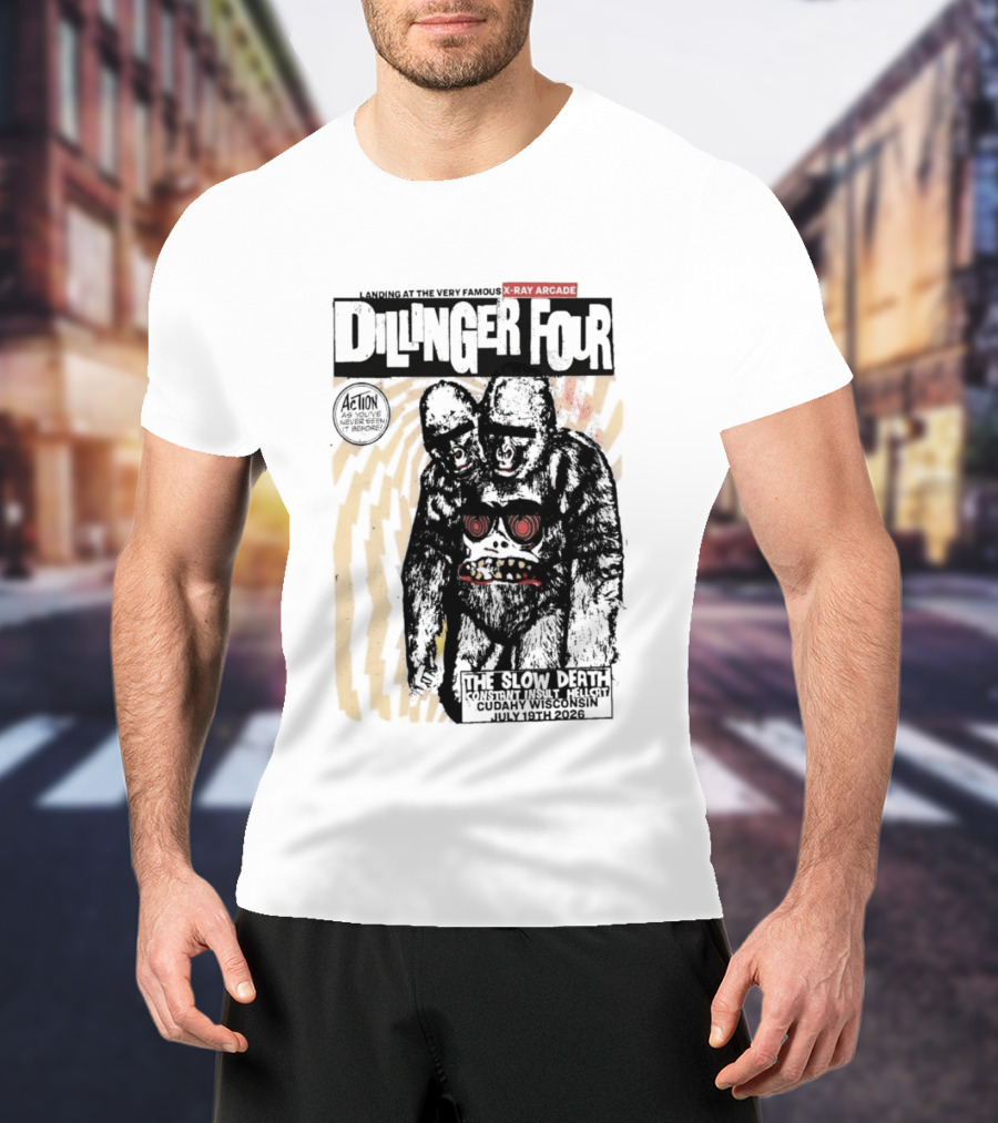 Dillinger Four X Ray Arcade The Slow Death 07 19 2026 Cudahy WI T-Shirt