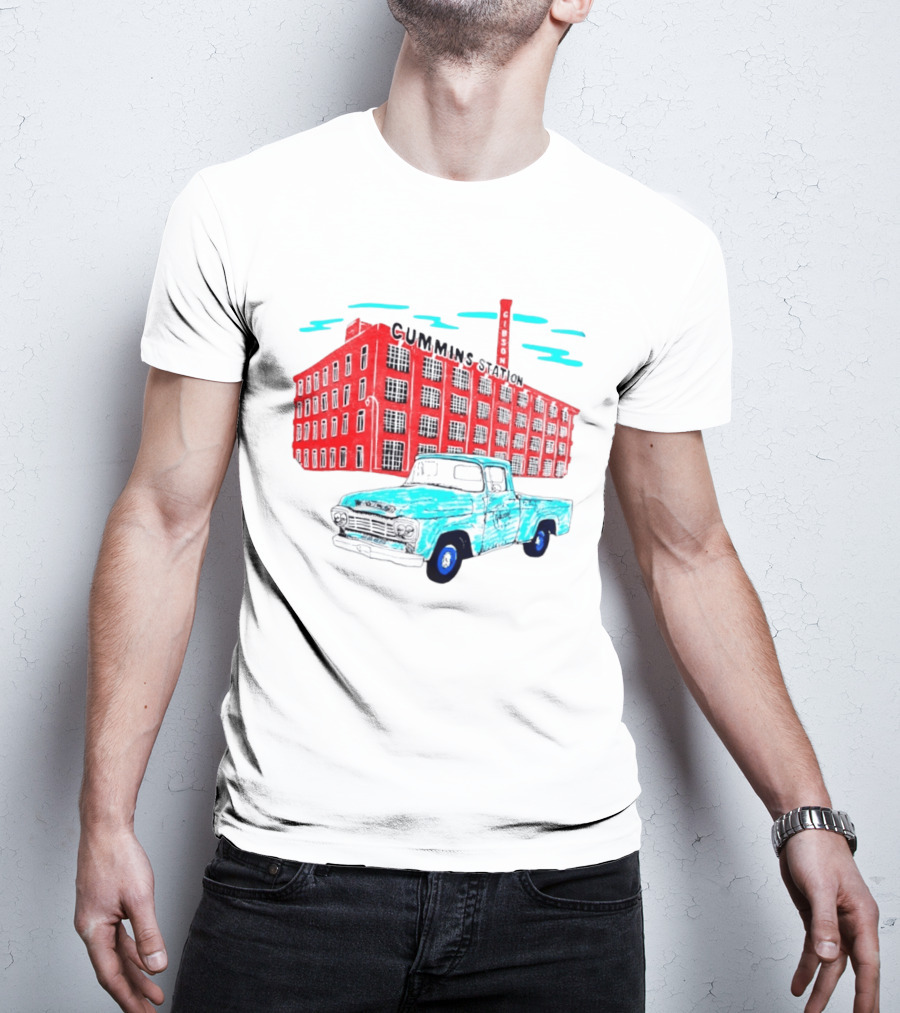 Gilson Cummins Station Vintage Truck And Building Scene T-Shirt