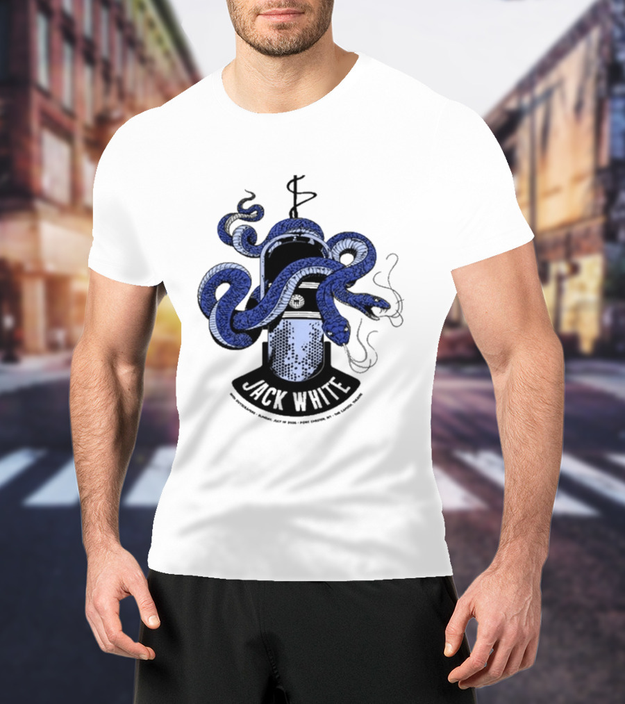 Jack White Chester New York 2026 Event Snake Wrapped Microphone T-Shirt