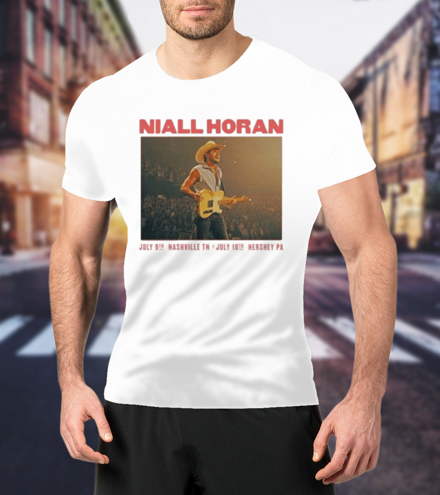 Niall Horan Live Performance Cowboy Hat Guitar Dallas Texas Event T-Shirt