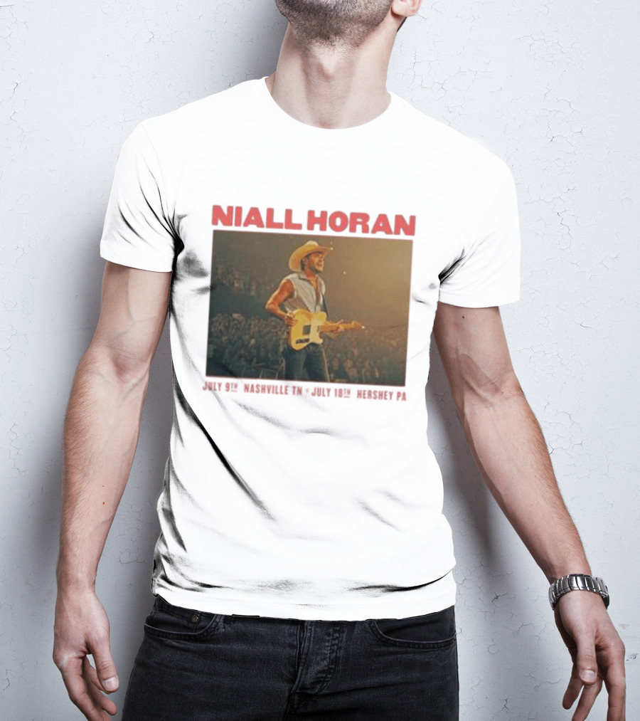 Niall Horan Live Performance Cowboy Hat Guitar Dallas Texas Event T-Shirt
