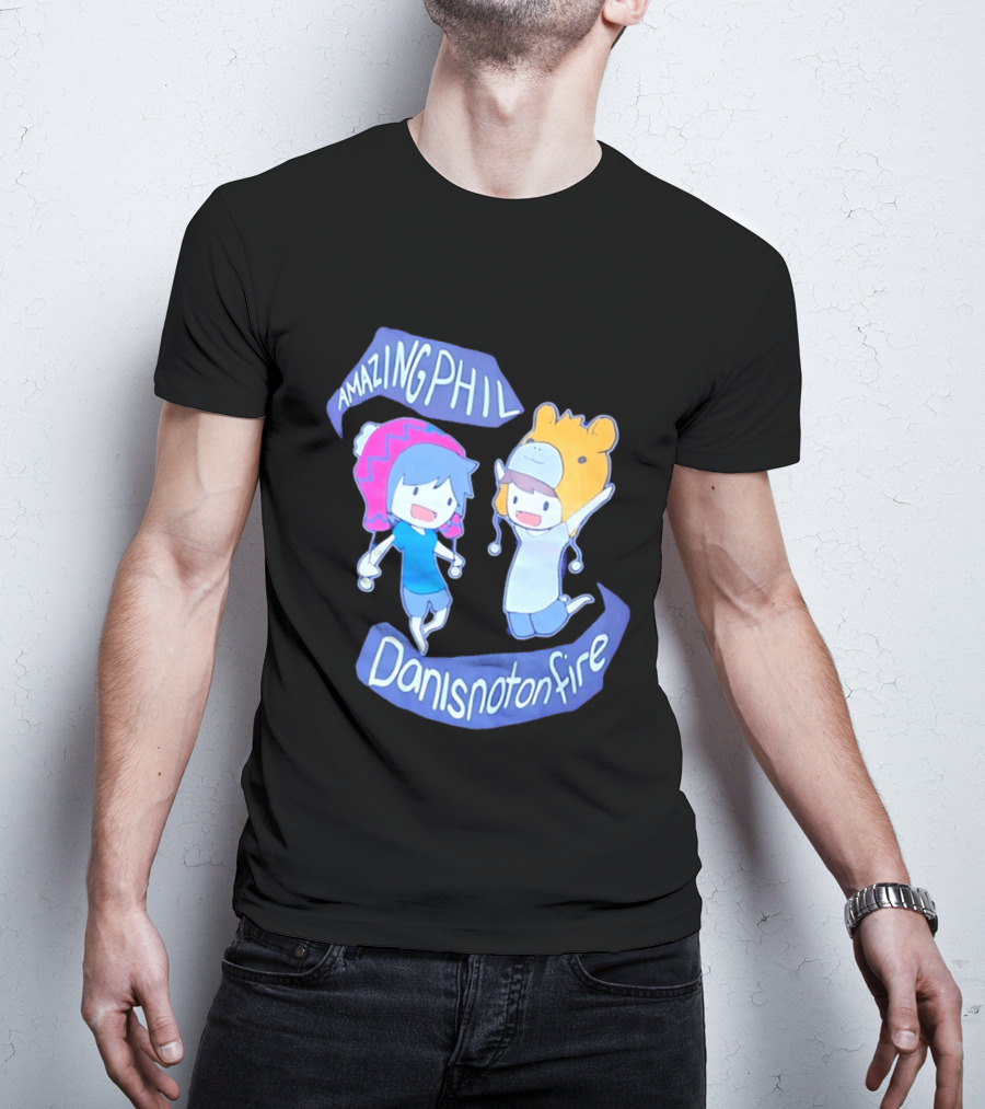 AmazingPhil Danisnotonfire Cartoon Characters In Cute Animal Hats T-Shirt