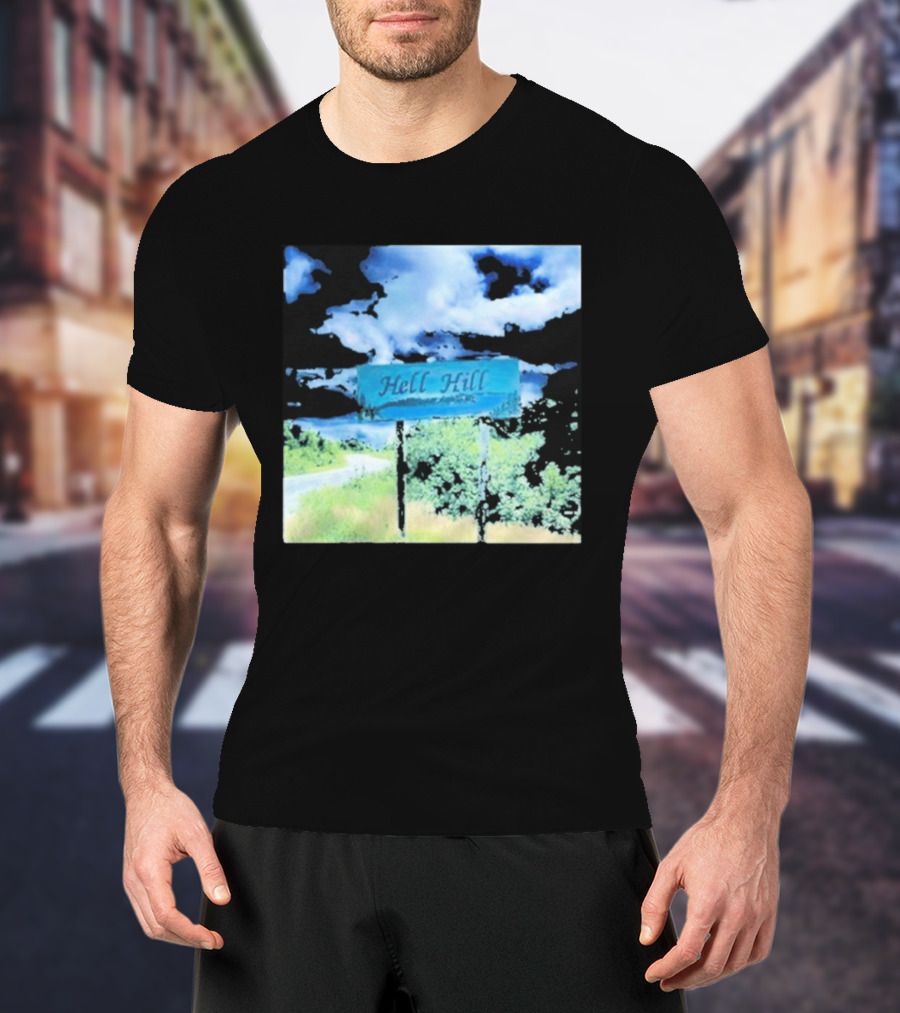 Elita Harkov Hell Hill Scenic Road Sign T-Shirt
