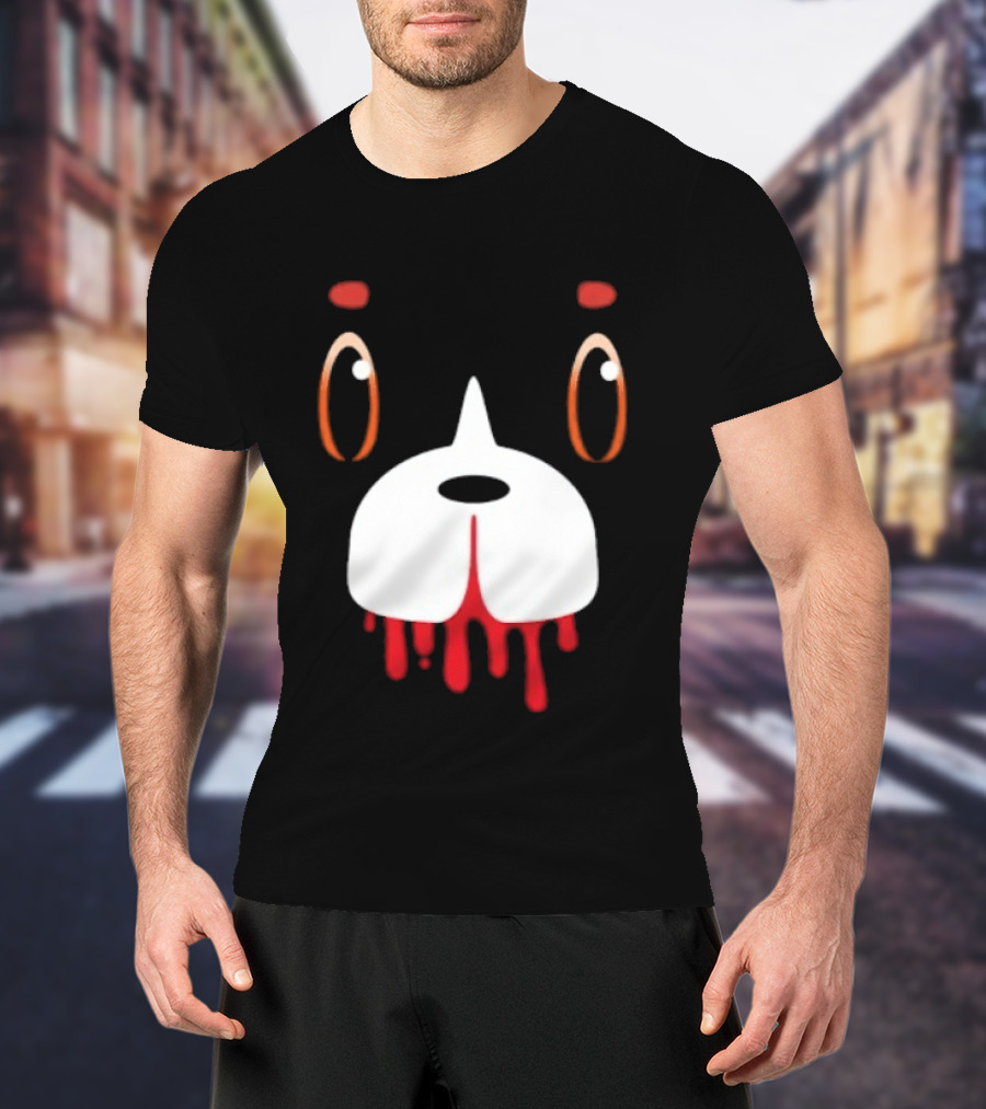 Final Space Mooncake Face Cartoon Character Dripping Red T-Shirt