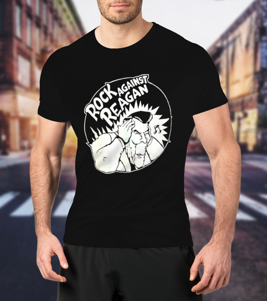 Rock Against Reagan Punk Protest 80s Political Movement T-Shirt