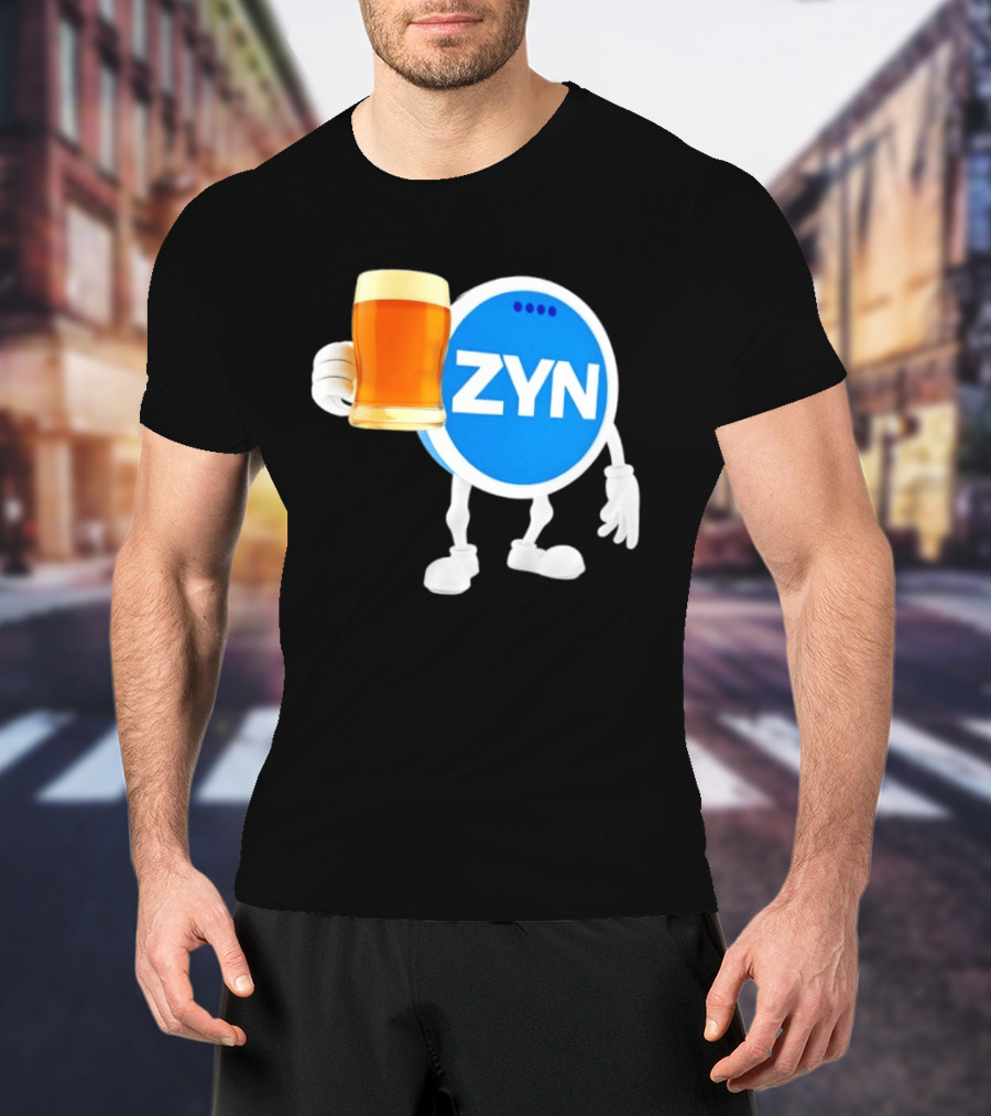ZYN Snus Beer Character Holding T-Shirt