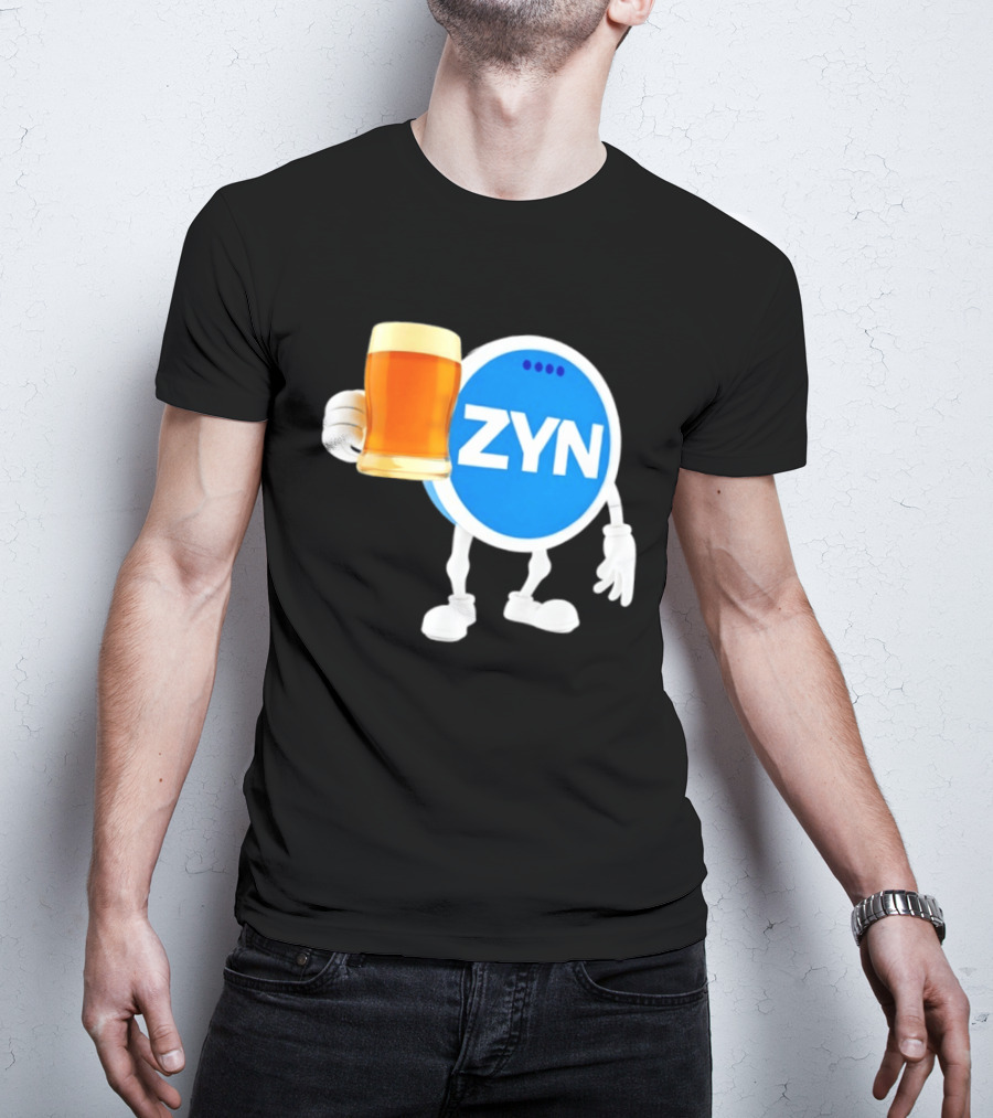ZYN Snus Beer Character Holding T-Shirt