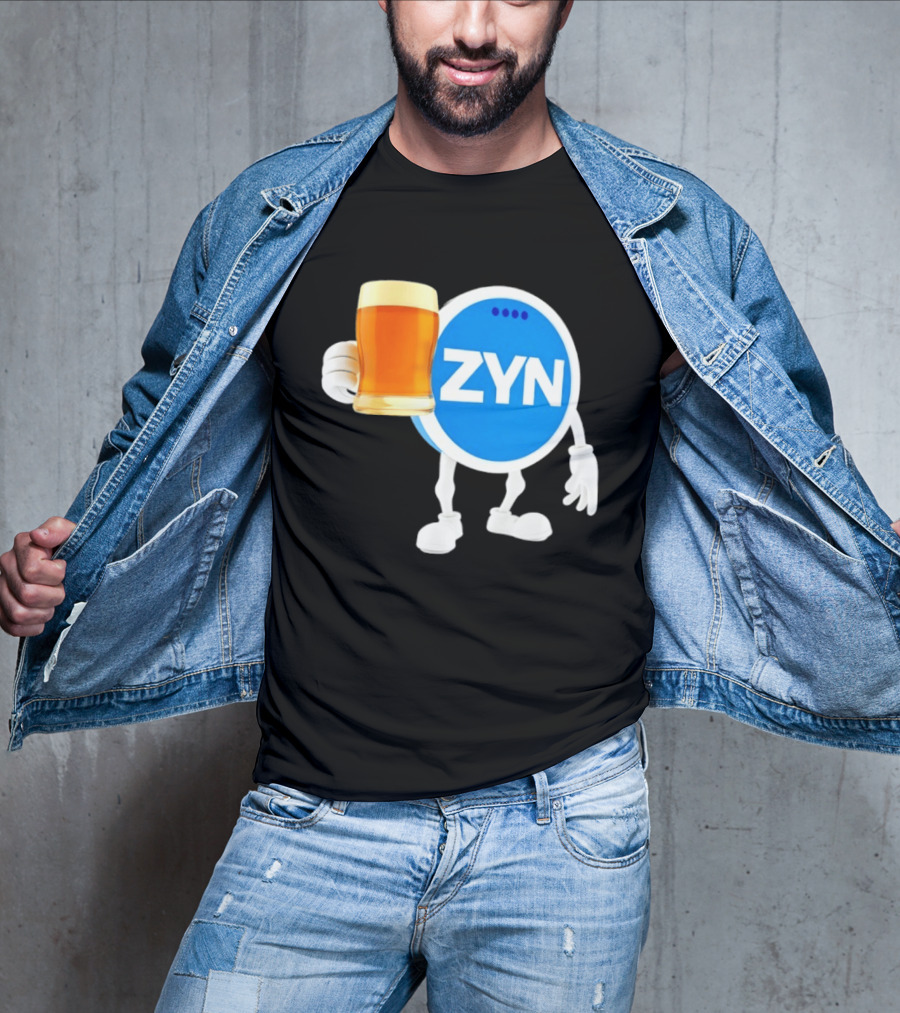 ZYN Snus Beer Character Holding T-Shirt