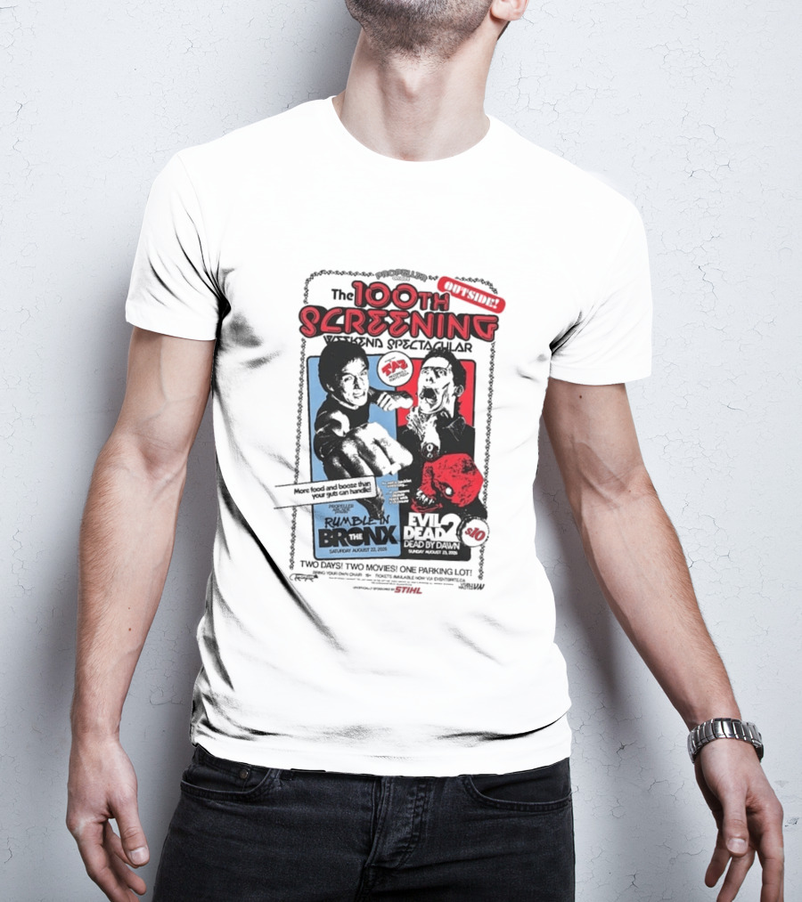 Propeller Arcade 100th Screening Weekend Spectacular Rumble In The Bronx August 22 2026 Evil Dead 2 T-Shirt