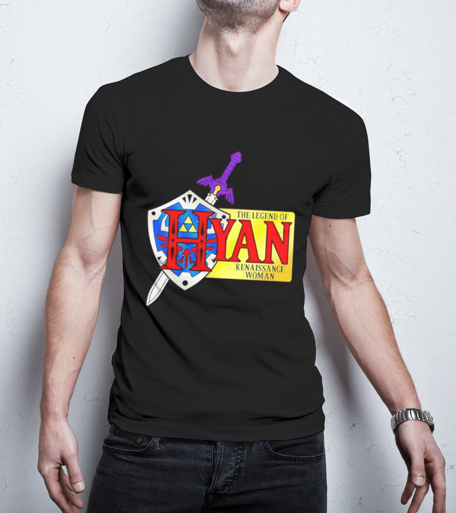 Hyan Renaissance Woman Legend Triforce Shield Sword T-Shirt
