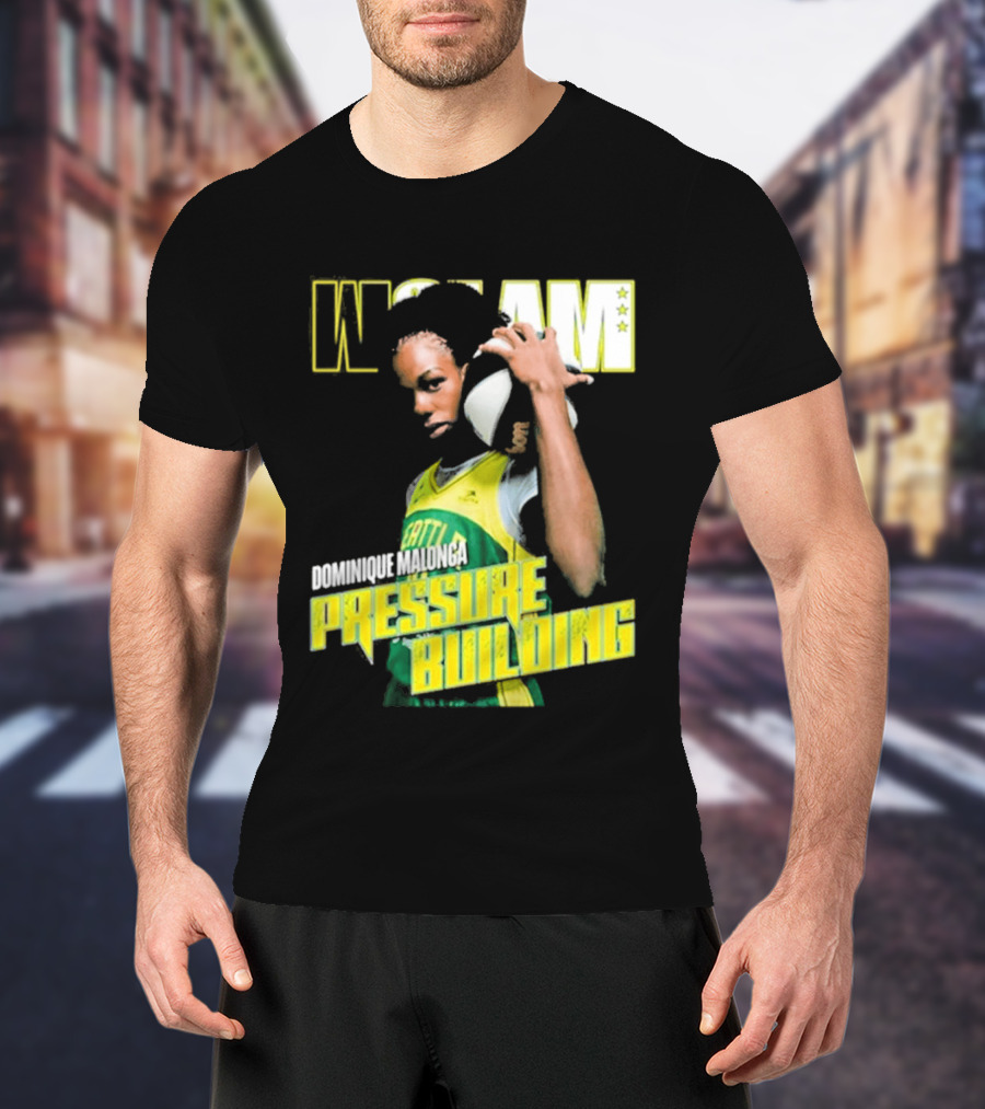 WSLAM Dominique Malonga Pressure Building Seattle Storm T-Shirt