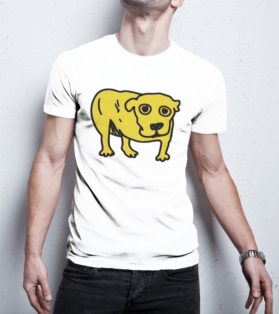 Tripod Aic Dog Drawing Yellow T-Shirt