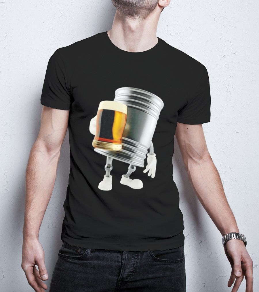 Beer Keg Holding Glass Character Meme T-Shirt